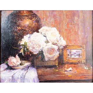 Jennie Tomao Oil Painting, Flowers, Framed
