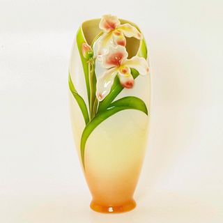 Franz Porcelain Vase, Lady Slipper Orchid FZ00273