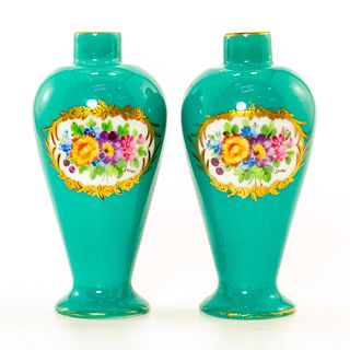 Pair Of Porcelain Small Floral Vases
