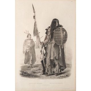 Charles Geoffroy Engraving , Assiniboin Indians, Karl Bodmer