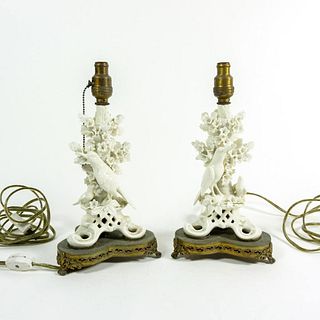 Pair of Vintage Italian Ceramic Bird Lamps