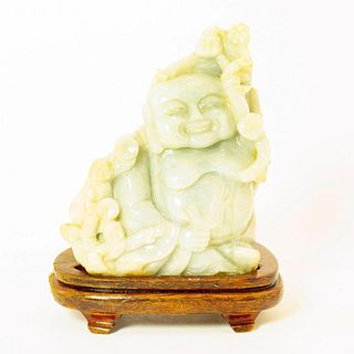 Carved Jade Laughing Buddha With Five Children