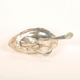 Pewter Crafters of Cape Cod, Open Salt with Spoon