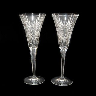 2 Waterford Crystal Fred Curtis Health Toasting Flutes