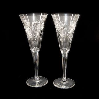 2 Waterford Crystal Toasting Flutes, Five Universal Toasts