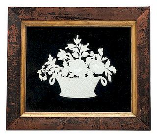 Pinprick and Cutwork Basket of Flowers 