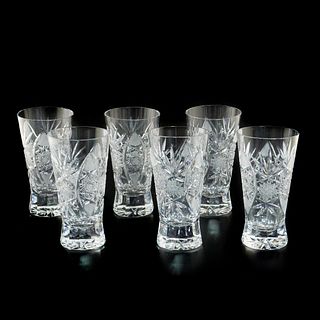 6pc Pinwheel Crystal Drinking Glasses
