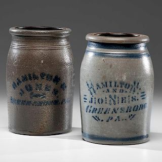 Hamilton & Jones Stoneware Crocks 