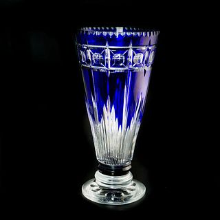 Dorflinger ABP Blue and Clear Crystal Vase
