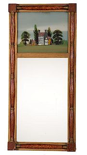 Federal Style Reverse Painted Mirror 
