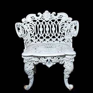 Renaissance Revival Style Cast Aluminum Garden Chair