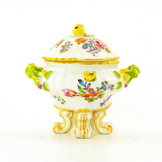 Meissen Floral Claw Footed Bowl with Cover