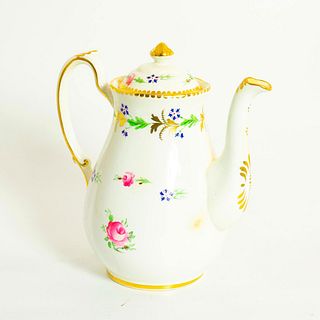 Royal Chelsea Porcelain Teapot, Floral and Gold Design