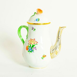 Herend Porcelain Coffee Pot, Floral Design