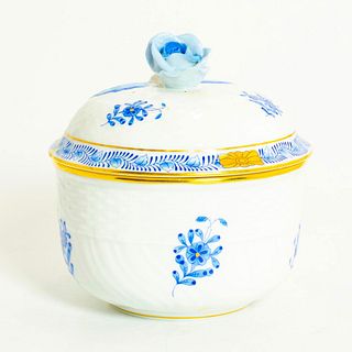 Herend Porcelain Lidded Dish, Apponyi Blue