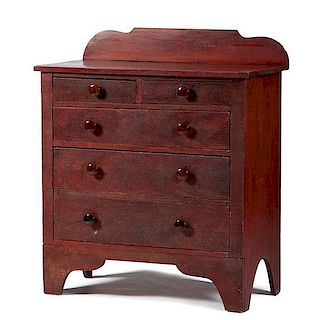 Grain-Painted Five-Drawer Chest 