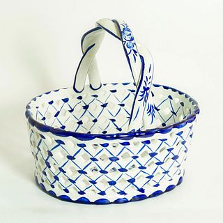 Portugal Pottery Porcelain Floral Basket