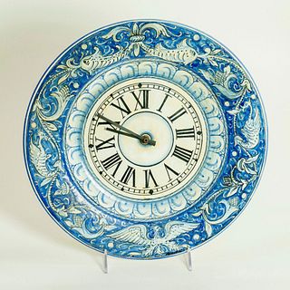 Vintage Italian Art Pottery Wall Clock