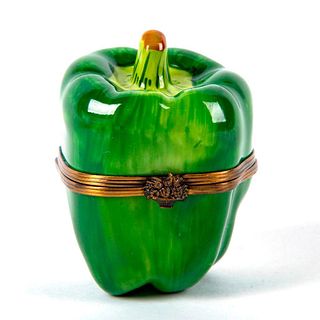 Vintage Limoges France Trinket Box, Green Pepper
