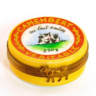 Limoges France Peint Main Trinket Box, Camembert Cheese Box