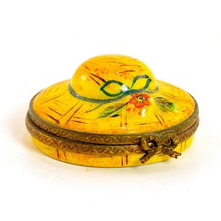 Vintage Limoges Peint Main Trinket Box, Sun Hats