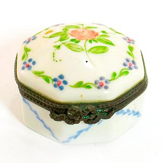 Vintage Porcelain Floral Trinket Box