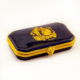 French Imperia Limoges Trinket Box, Victorian Couple