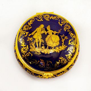 Vintage French Limoges Trinket Box, Victorian Couple