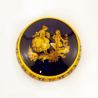 Vintage French Limoges Trinket Dish, Victorian Couple