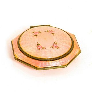 Vintage Floral Powder And Blush Compact