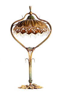 Liberty style gilted bronze lamp, early 20th century
