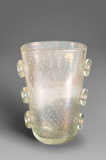 Glass vase with bubbles, Murano, 20th century