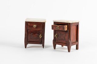 Pair of small drawers models, with door and drawer