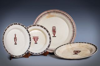Four majolica plates, Naples 19th century