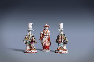 Three porcelain figurines, 19th century