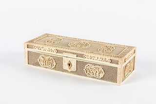 Ivory box, Canton early 20th century