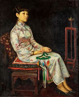 Chen Feng (Shenyang 1955)  - Woman in cheonsan, 1991