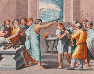 Artista neoclassico - Triumph of an Emperor; and Baptism scene