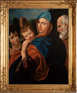 Scuola italiana, secolo XVIII - Holy Family with an Angel