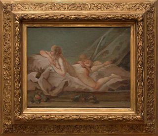 Scuola francese, secolo XIX - Nude of a reclining woman (blond Odalisk)