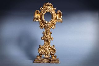 Relic holder in gilded wood in Mecca, Rome, 18th century
