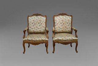 Two 18th century style armchairs