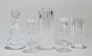 Group of Five Various Crystal Glass Pieces