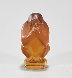 Lalique France "Speak No Evil" Monkey