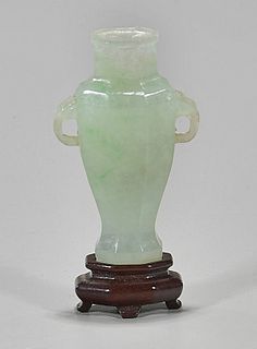 Chinese Miniature Translucent Jade Vase