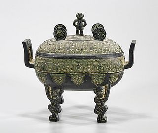 Archaistic Chinese-Style Metal Vessel