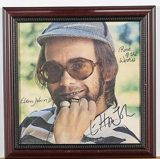 Framed Elton John Signed Memorabilia