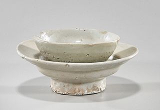 Korean Glazed Ceramic Cup and Stand