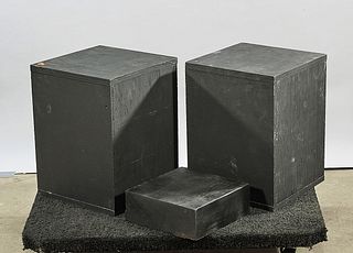 Group of Three Black Wood Pedestals