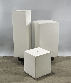 Group of Three White Pedestals